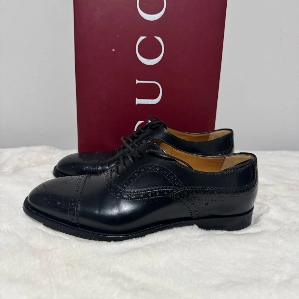 Gucci Black Brogue Men's Oxfords